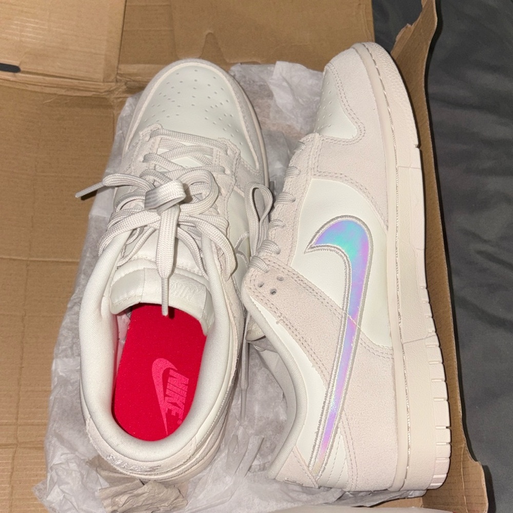 Nike White and Iridescent Sneakers